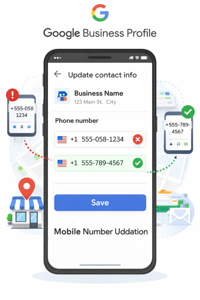 Google business profile mobile number update